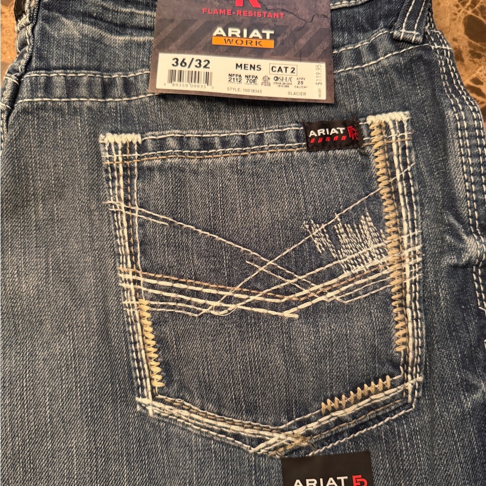 Ariat Men's Denim Relaxed Jeans with Contrast Stitching